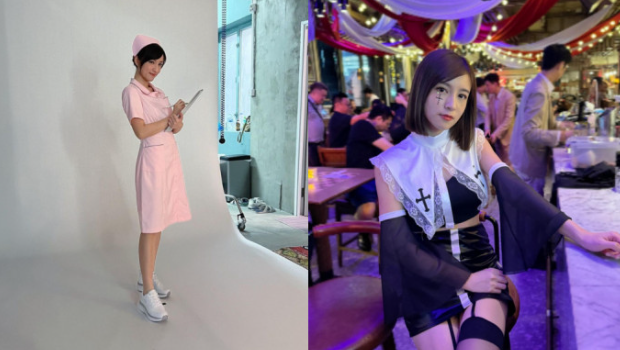 前TVB主播陈嘉倩游日穿搭玩“蕾惑”，穿低胸吊带依然少女味浓