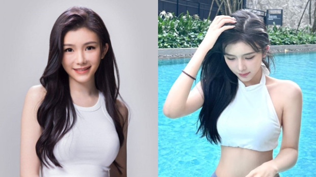 香港小姐2023丨大热选手王敏慈晒性感泳照，侧身突显好身材