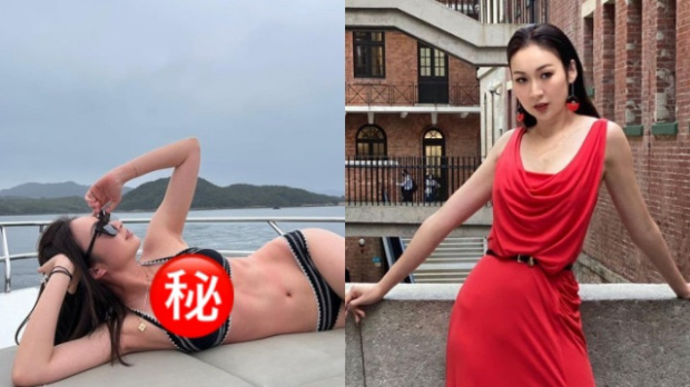 庄锶敏三点式侧躺，大晒32C傲人上围，逆天长腿惹网民流血