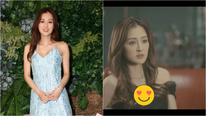 前港姐张名雅自资超6位数，拍《我愉快吗》MV，低胸晚装大秀美胸