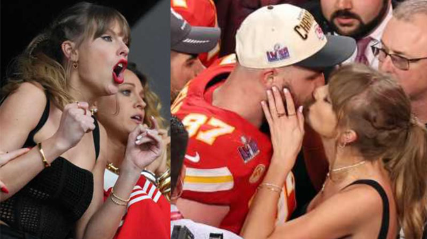Taylor Swift返美撑男友出战“超级碗”决赛，与世仇Kim Kardashian同场