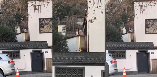 西湖断桥残雪旁边的青竹 小情侣露台事件 男女追求刺激户外露出啪啪