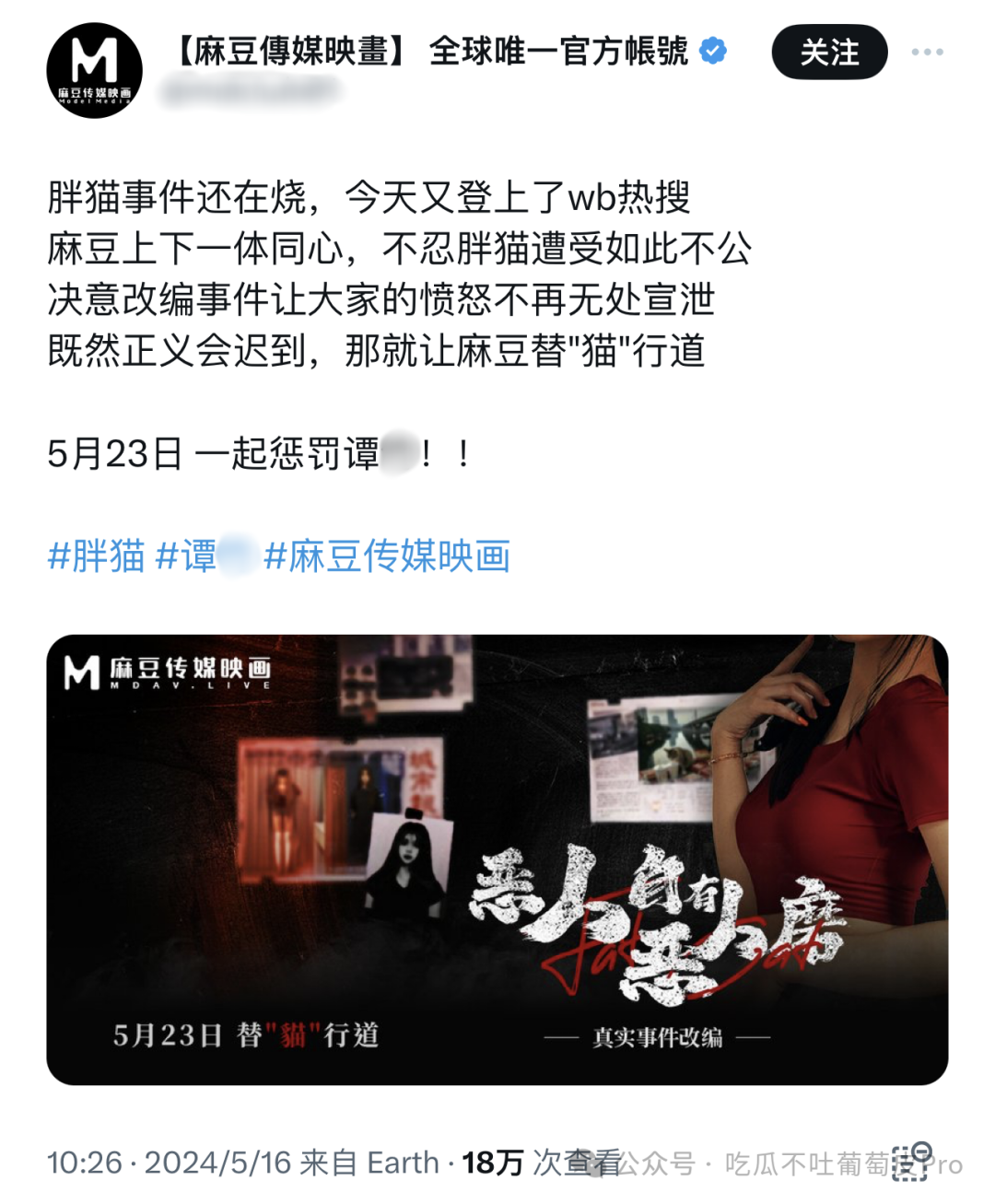 “胖猫”事件大结局，麻豆传媒或成最大“输家”