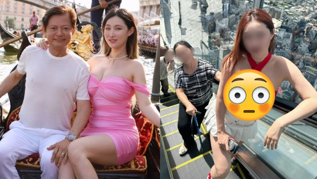 莫华伦嫩妻妈妈激罕现身，母女打扮成强烈对比