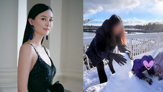 陈法拉素颜展现真实状态，陪爱女堆雪人，网民激赞一举动可爱