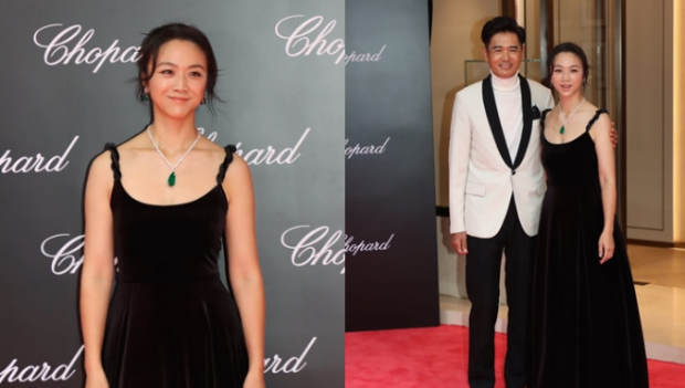 ​汤唯以低胸丝绒裙配千万首饰高贵现身，爆老公当年以“一块木”夺芳心